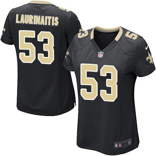 Women's Game James Laurinaitis Nike Jersey Black Home - #53 NFL New Orleans Saints